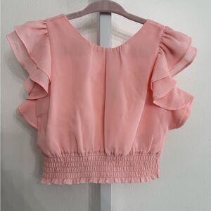 Janie and Jack Coral Ruffle Crop Top Blouse